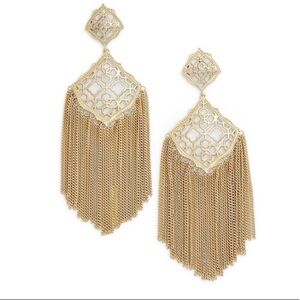 🆕 Kendra Scott Kimora Gold Filigree Earrings Fringe